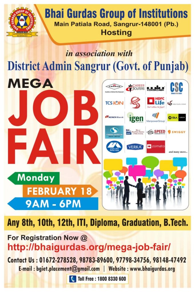 Mega Job Fair Bhai Gurdas Group of Institutions
